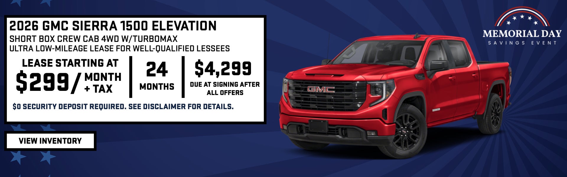 New Sierra 1500 Lease Special